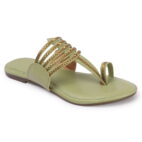 Kolhapuri Chappal for Women Stylish Footwear-green-1102