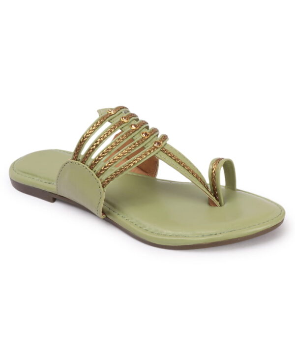 Kolhapuri Chappal for Women Stylish Footwear-green-1102 Kolhapuri Chappal for Women Stylish Footwear-green-1102
