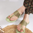 Kolhapuri Chappal for Women Stylish Footwear-green-196