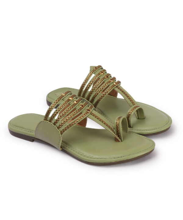 Kolhapuri Chappal for Women Stylish Footwear-green-197 Kolhapuri Chappal for Women Stylish Footwear-green-197