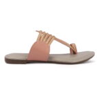 Kolhapuri Chappal for Women Stylish Footwear-pink-gery-91
