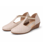 Mary Jane Shoes College Girls & Platform Heels Footwear for Casual, Formal Occasions - Cream