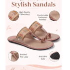 Open Toe Slippers, Slip-On Flats & Traditional Footwear - Peach-63