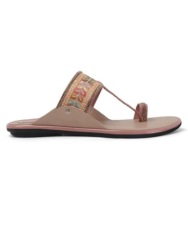 Open Toe Slippers, Slip-On Flats & Traditional Footwear - Peach-65