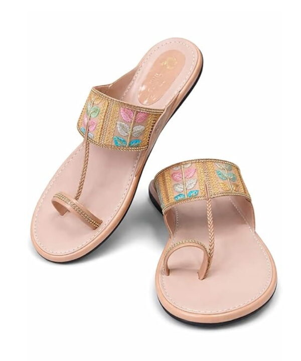Slip-on Fancy Slippers for Girls - Beige-44 Slip-on Fancy Slippers for Girls - Beige-44
