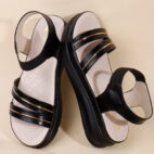 Wedge Sandals Platform Heels -black-79
