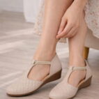 Wedge Sandals for Women Stylish-Cream-8
