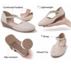 Wedge Sandals for Women Stylish-Cream-9