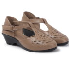 Women's Wedge Sandal Low Heel-Begie-17