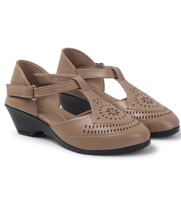 Women's Wedge Sandal Low Heel-Begie-17 Women's Wedge Sandal Low Heel-Begie-17