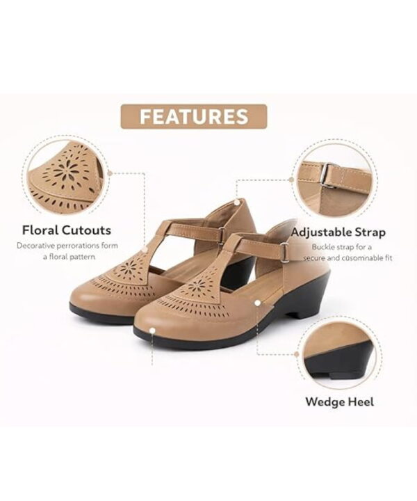 Women's Wedge Sandal Low Heel-Begie-20 Women's Wedge Sandal Low Heel-Begie-20