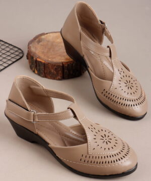 Women’s Wedge Sandal Low Heel-Begie-21