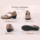 Women's Wedge Sandal Low Heel-Begie-22