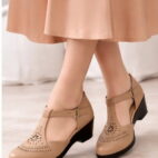 Women's Wedge Sandal Low Heel-Begie-23