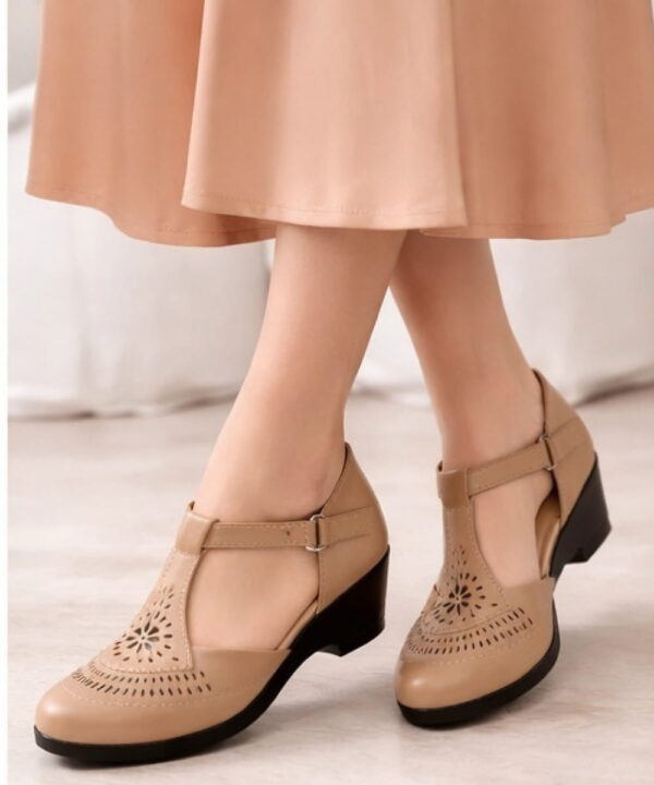 Women's Wedge Sandal Low Heel-Begie-23 Women's Wedge Sandal Low Heel-Begie-23