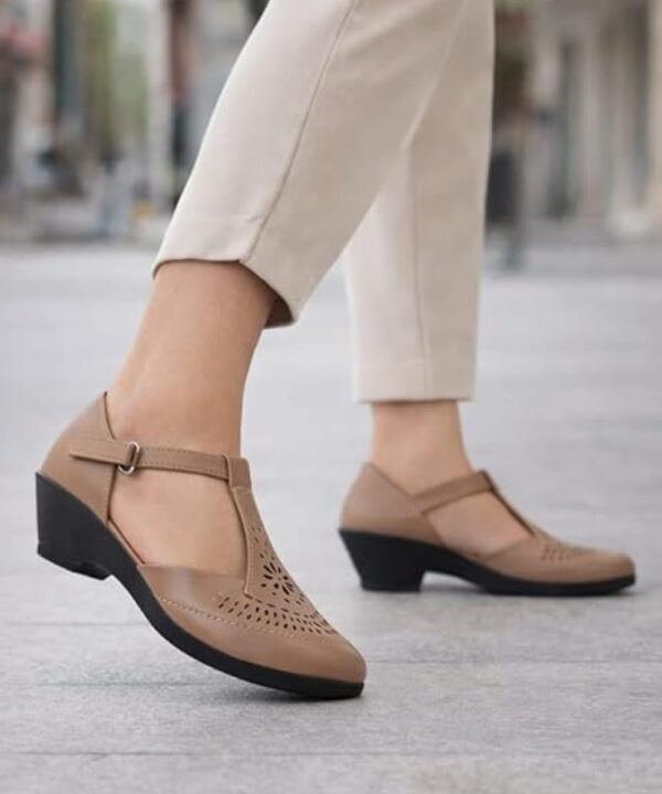 Women's Wedge Sandal Low Heel-Begie-24 Women's Wedge Sandal Low Heel-Begie-24