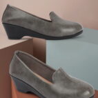 Comfortable Slip-On Loafers Moccasins & Bellies Without Laces - Grey-130