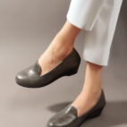 Comfortable Slip-On Loafers Moccasins & Bellies Without Laces - Grey-136