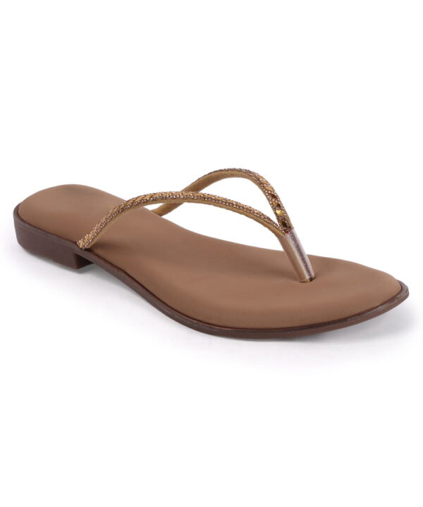 Office Wear thong Slip-On Fancy Slippers - Beige-176 Office Wear thong Slip-On Fancy Slippers - Beige-176