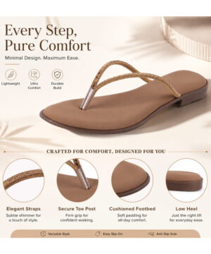 Office Wear thong Slip-On Fancy Slippers – Beige–181