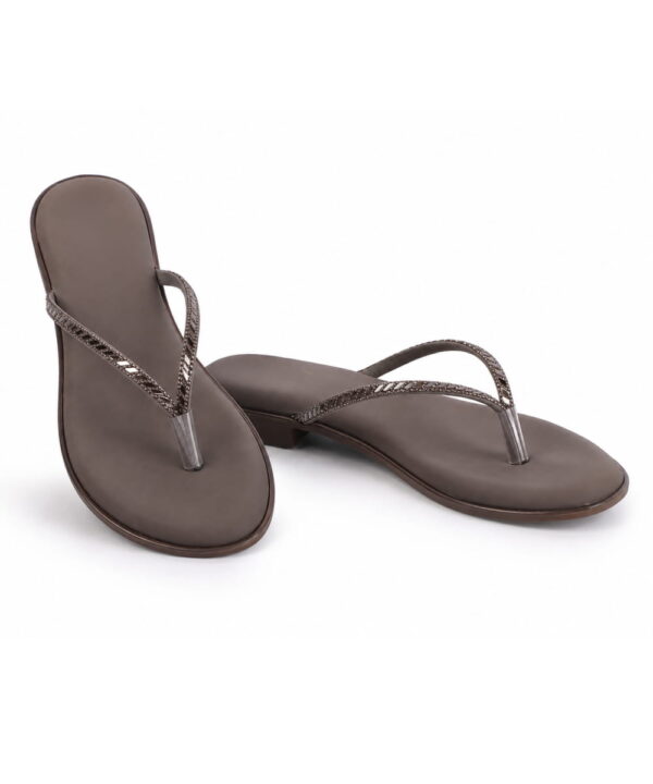 Office Wear thong Slip-On Fancy Slippers - Taupe-168 Office Wear thong Slip-On Fancy Slippers - Taupe-168