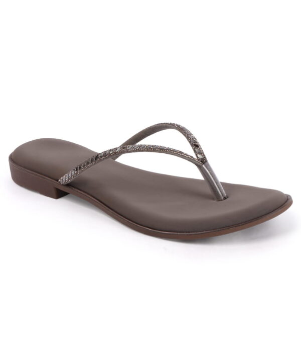 Office Wear thong Slip-On Fancy Slippers - Taupe-170 Office Wear thong Slip-On Fancy Slippers - Taupe-170
