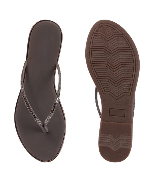 Office Wear thong Slip-On Fancy Slippers - Taupe-171 Office Wear thong Slip-On Fancy Slippers - Taupe-171
