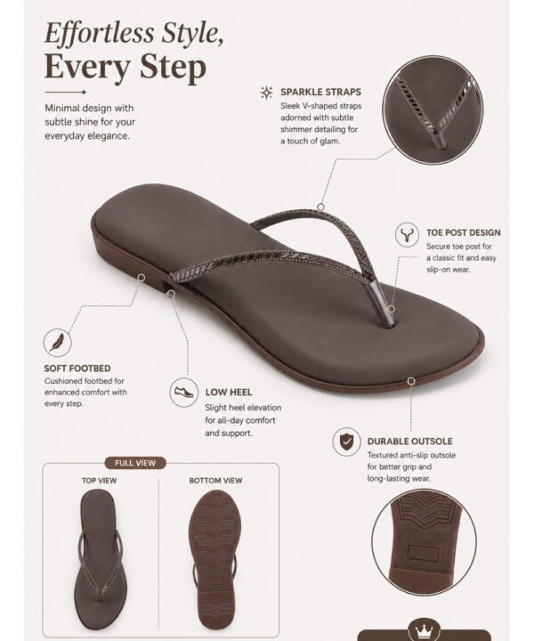 Office Wear thong Slip-On Fancy Slippers - Taupe-172 Office Wear thong Slip-On Fancy Slippers - Taupe-172
