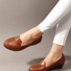 Slip-On Loafers Moccasins & Bellies Without Laces - Tan-121