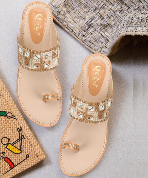 Stylish Slip-On Sandals, Comfortable Flat Heels Slippers - Beige--148 Stylish Slip-On Sandals, Comfortable Flat Heels Slippers - Beige--148