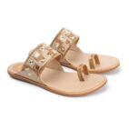 Stylish Slip-On Sandals, Comfortable Flat Heels Slippers - Beige-150