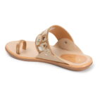 Stylish Slip-On Sandals, Comfortable Flat Heels Slippers - Beige-151