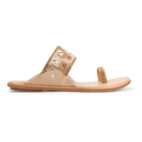 Stylish Slip-On Sandals, Comfortable Flat Heels Slippers - Beige-152