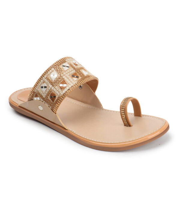 Stylish Slip-On Sandals, Comfortable Flat Heels Slippers - Beige-47 Stylish Slip-On Sandals, Comfortable Flat Heels Slippers - Beige-47