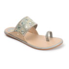 Stylish Slip-On Sandals, Comfortable Flat Heels Slippers - Grey--155