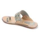 Stylish Slip-On Sandals, Comfortable Flat Heels Slippers - Grey-156