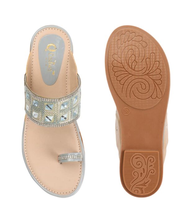 Stylish Slip-On Sandals, Comfortable Flat Heels Slippers - Grey-157