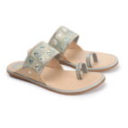 Stylish Slip-On Sandals, Comfortable Flat Heels Slippers - Grey-159