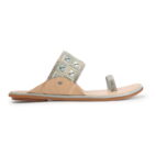 Stylish Slip-On Sandals, Comfortable Flat Heels Slippers - Grey-160
