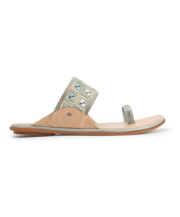 Stylish Slip-On Sandals, Comfortable Flat Heels Slippers - Grey-160