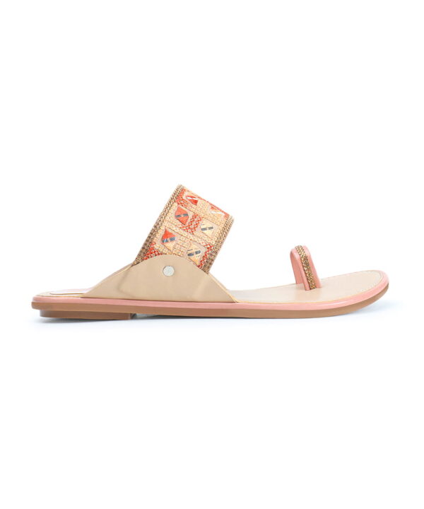 Stylish Slip-On Sandals, Comfortable Flat Heels Slippers - Peach-163 Stylish Slip-On Sandals, Comfortable Flat Heels Slippers - Peach-163