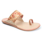 Stylish Slip-On Sandals, Comfortable Flat Heels Slippers - Peach-164