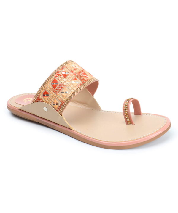 Stylish Slip-On Sandals, Comfortable Flat Heels Slippers - Peach-164 Stylish Slip-On Sandals, Comfortable Flat Heels Slippers - Peach-164