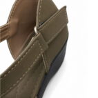 T-Bar Comfortable Low Heel Platform Footwear With Velcro Strap - Olive-183