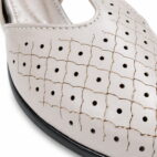T-Bar Comfortable Low Heel Platform Footwear With Velcro Strap - Taupe-191