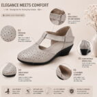 T-Bar Comfortable Low Heel Platform Footwear With Velcro Strap - Taupe-195