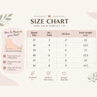 T-Bar Comfortable Low Heel Platform Footwear With Velcro Strap - size chart