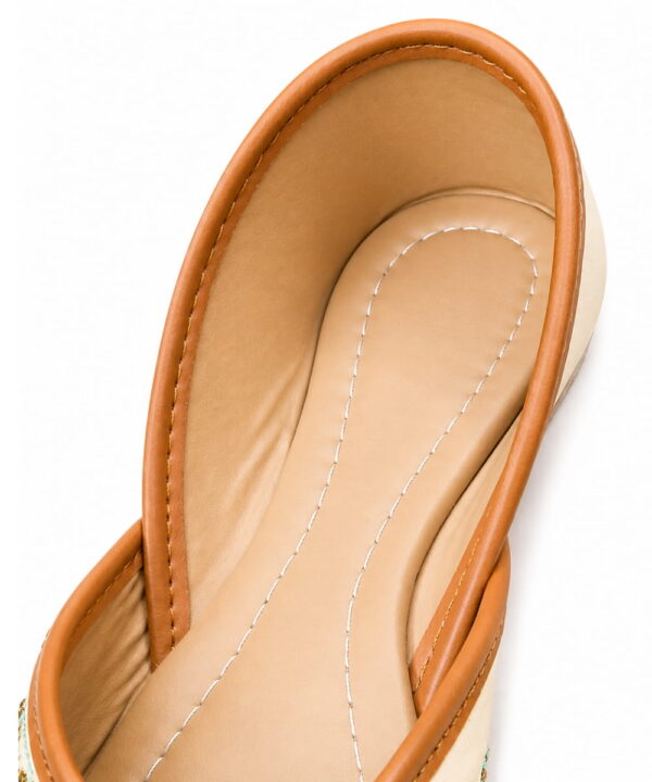Punjabi Ethnic Flats Embroidered Slip On Wedding Party Casual Shoes - Beige-243 Punjabi Ethnic Flats Embroidered Slip On Wedding Party Casual Shoes - Beige-243