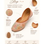 Punjabi Ethnic Flats Embroidered Slip On Wedding Party Casual Shoes - Blush Pink-245