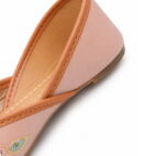 Punjabi Ethnic Flats Embroidered Slip On Wedding Party Casual Shoes - Blush Pink-246